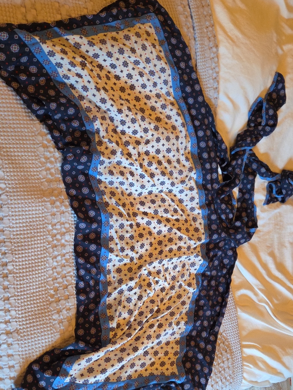 Women’s Blue & White Halter Kerchief Top Medium
